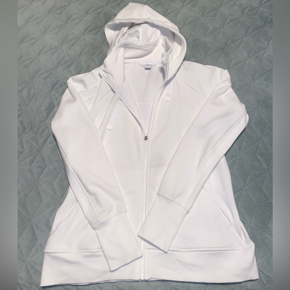Atheta White Zip-Up Hoodies size large
